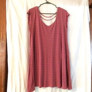 AEO red and black striped T-shirt dress size xl